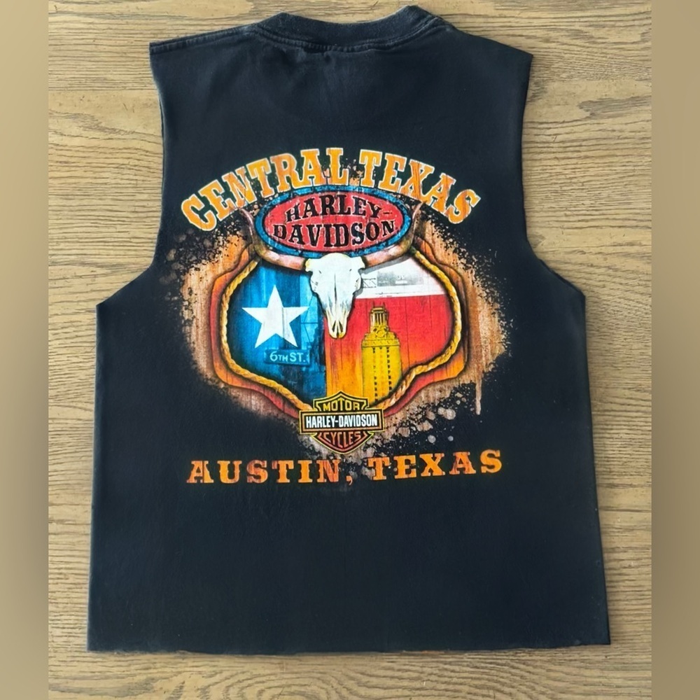 Vintage Y2K Harley-Davidson “Central Texas” Cropped Sleeveless Muscle Tank Small